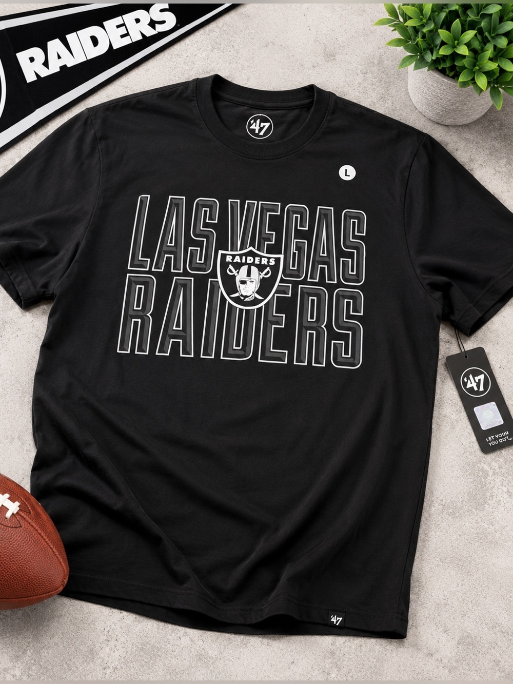 Las Vegas Raiders T-Shirt – ’47 Brand – Size Large – NWT